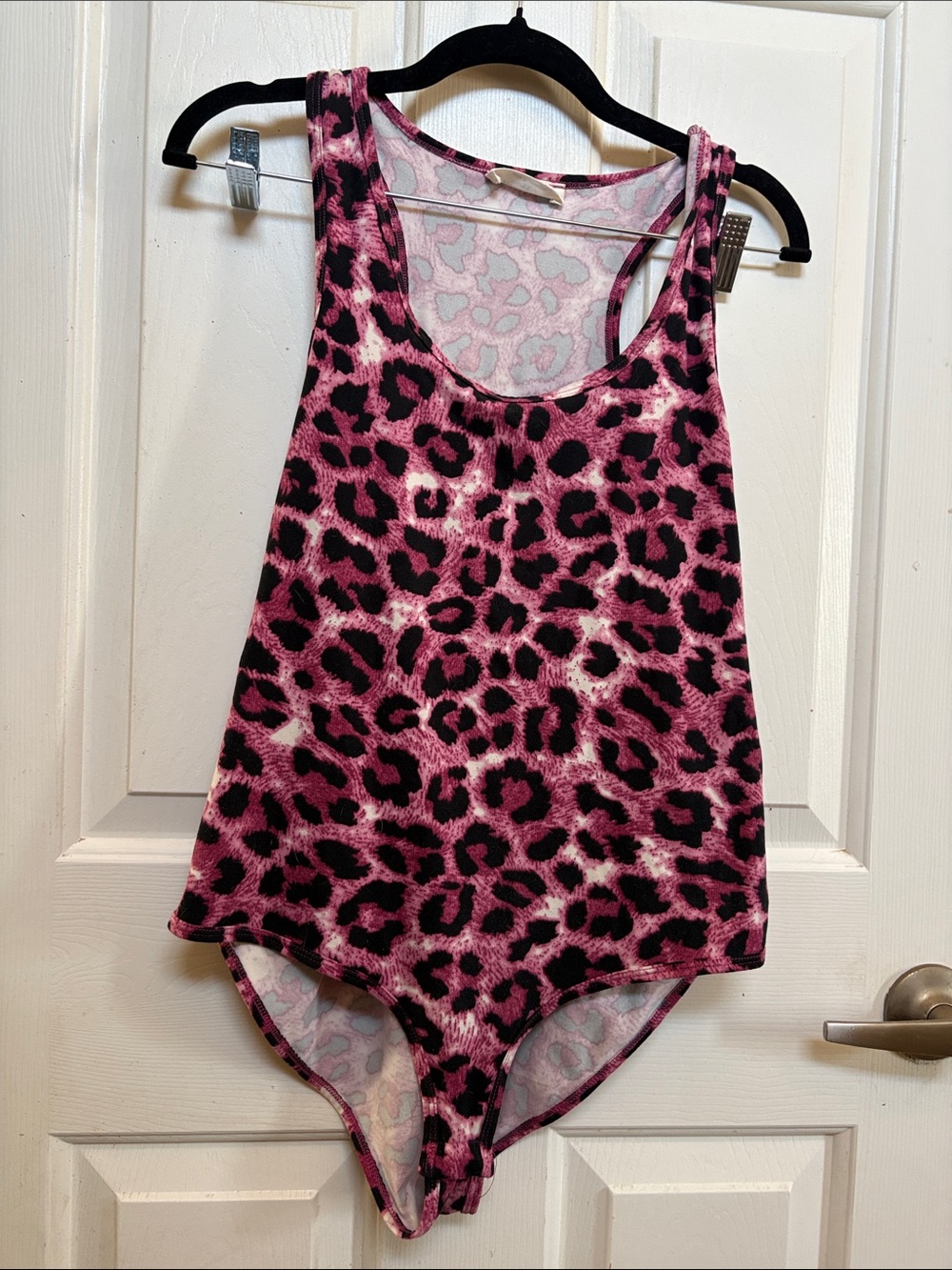 Zenana Outfitters Mauve and Gray Animal Print Bodysuit